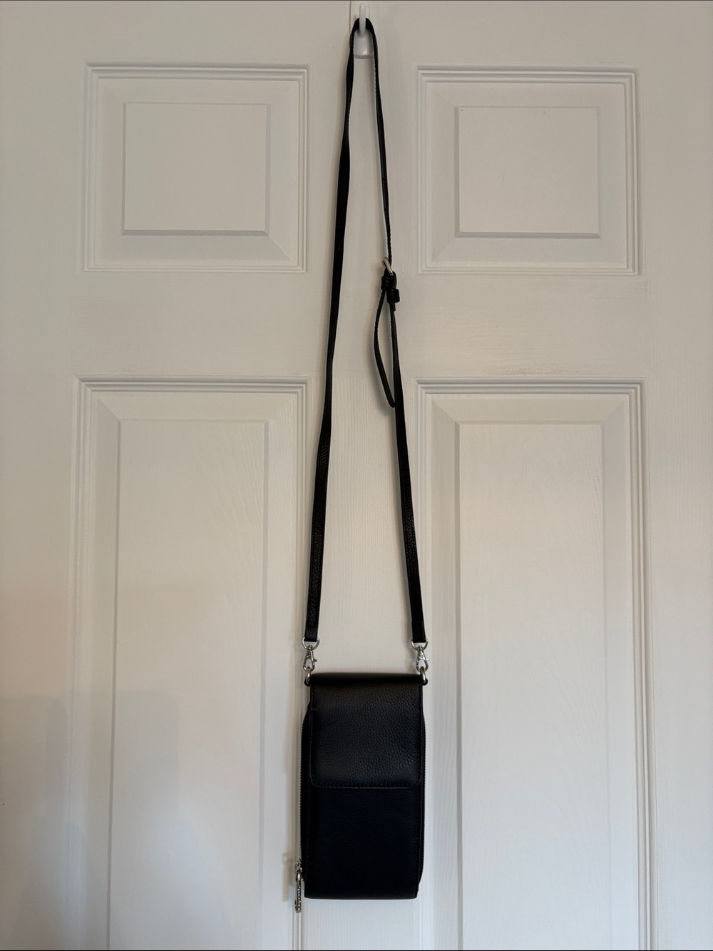 BUGATTI Black Crossbody Phone Pouch - Leather Body
